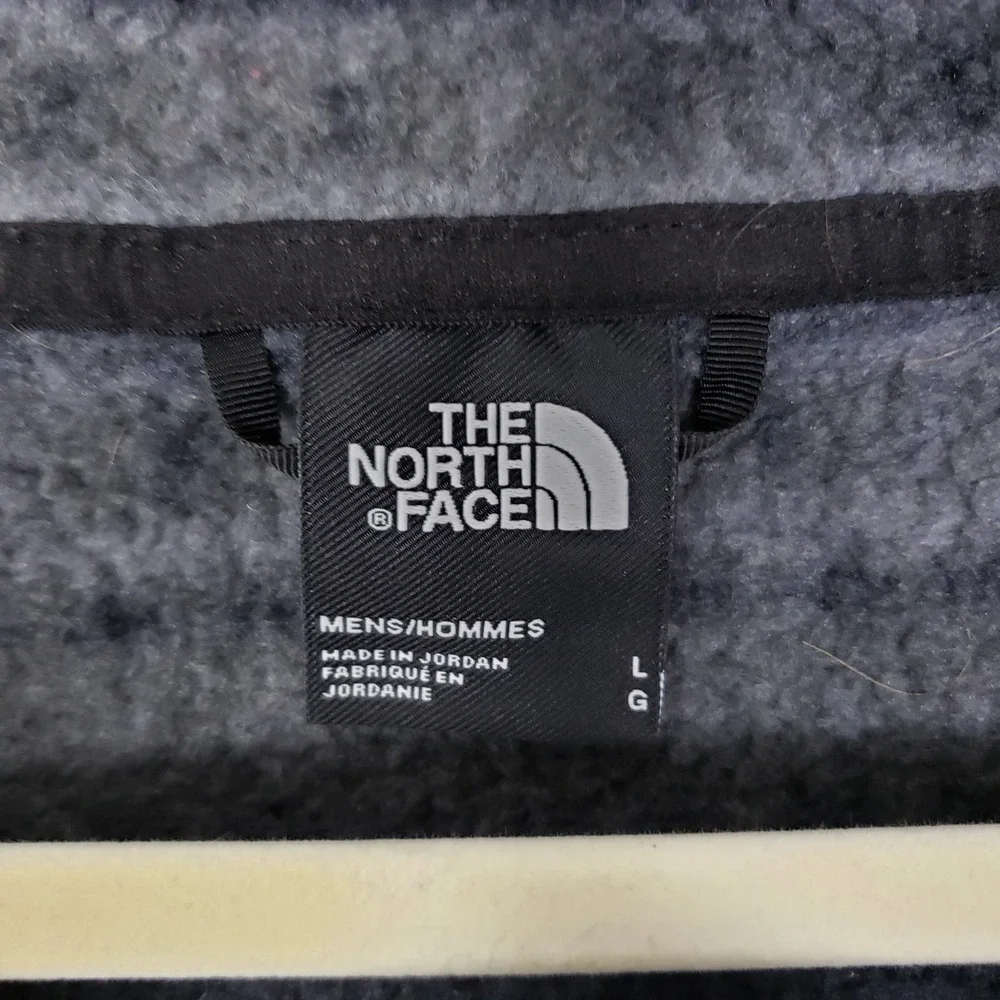 The North Face Men's L Nordic Print Pullover Black Gray Fleece Lined Fair Isle